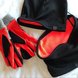 ASICS & Brume running cap, neck tube, and gloves